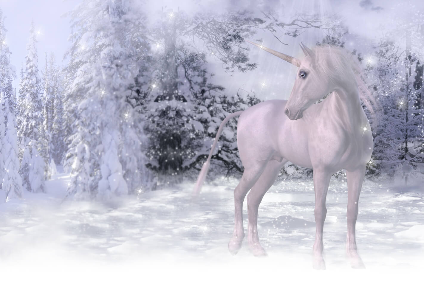 Unicorn in the snow