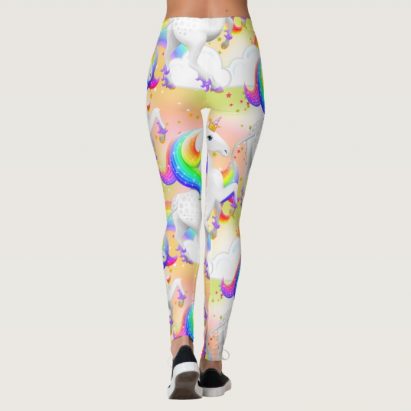 Alternative view of Large Print Rainbow Unicorn Leggings
