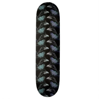 Alternative view of Gothic Raven Conspiracy Traditional Goth Pattern Skateboard Deck