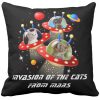 Put Your 3 Cats in a UFO Sci Fi Scene Cushion
