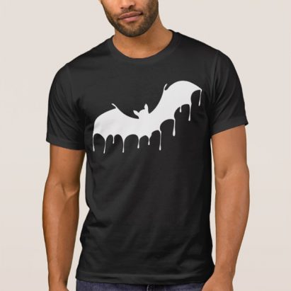 Alternative view of Nu Goth Gothic white on Black Dracula Vampire Emo T-Shirt