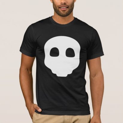 Alternative view of Gothic Skater White on Black Catacomb Skulls Emo T-Shirt