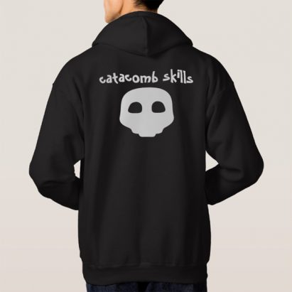Alternative view of White Skater Skull Gothic Alternative Catacomb Emoji Hoodie