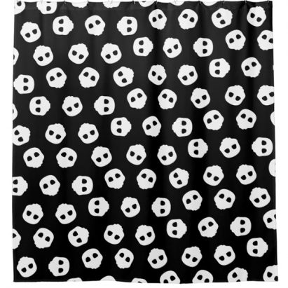 Alternative view of White Catacomb Skulls Emoji Shower Curtain