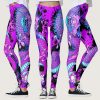 Electric Purple Splash Dragon Tattoo Art Leggings