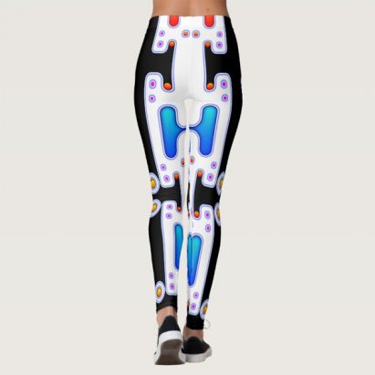 Alternative view of White Space Girl Mechanical Android Futuristic Robot Leggings