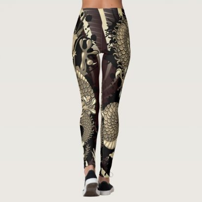 Alternative view of Splash Dragon Tattoo Tattooed Skin Effect Leggings