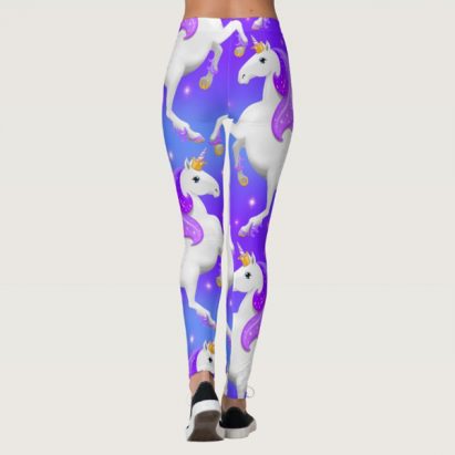 Alternative view of Large Purple Unicorn Princess of the Forest Leggings