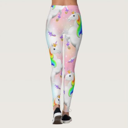 Alternative view of Large Princess Unicorn on Pink and Blue Leggings
