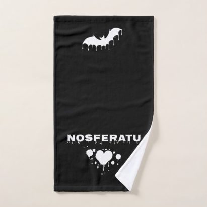 Alternative view of Drippy Vampire Bat Nosferatu Nu Goth Gothic Bath Towel Set
