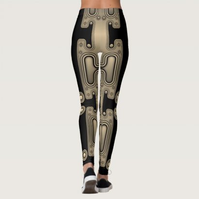 Alternative view of Sepia Mechanical Android Futuristic Robot Leggings