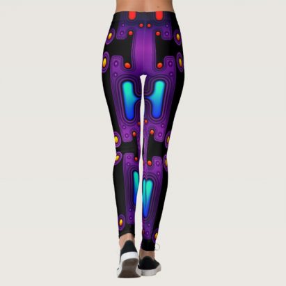Alternative view of Purple Mechanical Android Futuristic Robot Leggings
