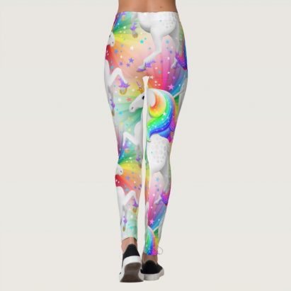 Alternative view of Large Starburst Princess Unicorn with Stars Leggings