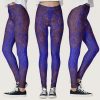Electric Blue and Black Romantic Weathered Gothic Crosses Leggings