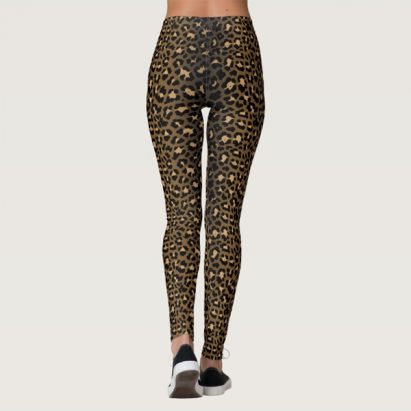 Alternative view of Throwback 80s Punk Rock Natural Colour Leopard Print Leggings