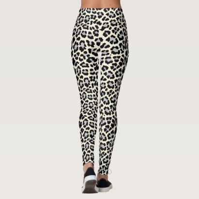 Alternative view of Throwback 80s Punk Snow Leopard Print Leggings