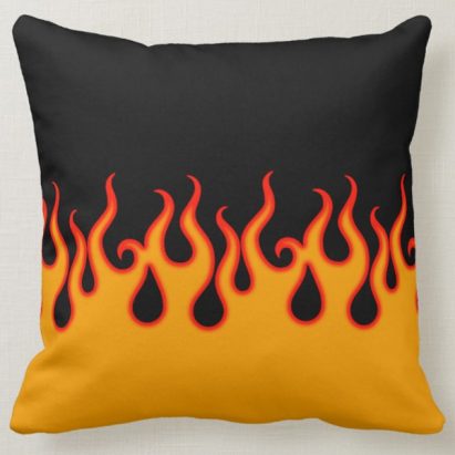 Alternative view of Red Devil Psychobilly Custom Hot Rod Flames Cushion