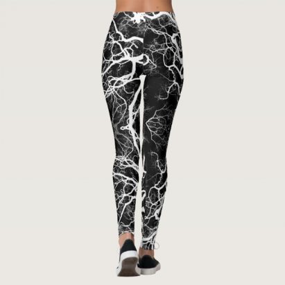 Alternative view of White on Black Witchy Gothic Tree Silhouette Leggings