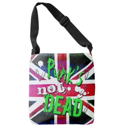 Alternative view of Anarchy Punk's Not Dead Union Jack Crossbody Bag