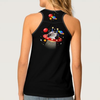 Alternative view of Put Your Cat in an Alien Spaceship UFO Sci Fi Film Tank Top