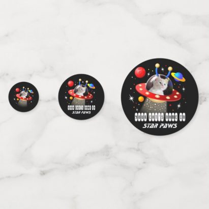 Alternative view of Put your Cat in an Alien Spaceship UFO Sci Fi Confetti