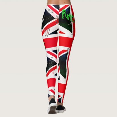 Alternative view of Punks not Dead God Save Punks Grunge Union Jack Leggings