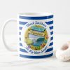 Personalised Best Surfer Nautical Striped Porthole Coffee Mug