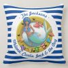Personalised Nautical Blue Striped Mermaid Porthole Summer Cushion