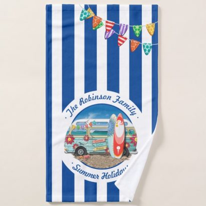 Alternative view of Nautical Summer Beach Surfer Camper Van Bath Towel Set