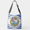 Nautical Blue Striped Mermaid Summer Beach Crossbody Bag