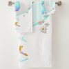 Teal and Turquoise Striped Unicorn Princess Bath Towel Set