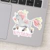 Personalised Running Pink Fairy Flower Unicorn Sticker