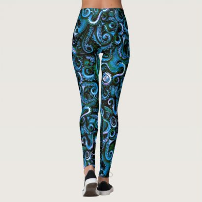 Alternative view of Unusual Blue and Green Octopus Tentacles Leggings