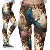 Vintage Victoriana Peacock Parisian Inspired Floral Leggings