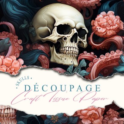 Octopus Tentacles Skull Ocean Underwater Coral Tissue Paper