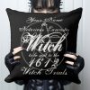 Your Name Personalised Occult Witch Trials Black Gothic Throw Pillow
