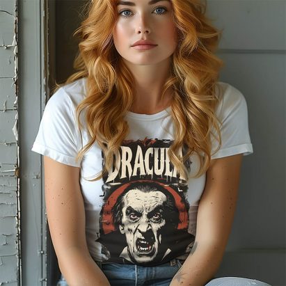 Vintage Mid Century Gothic Retro Dracula Halloween T-Shirt