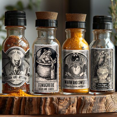 Alternative view of Wizard Witch Potion Bottle Halloween Spice Labels
