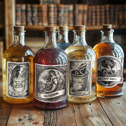 Alternative view of Witch Potion Bottle Magical Wizard Spice Labels