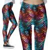 Ocean Mermaid Tail Scales Fish Costume Party Leggings