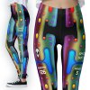 Multicoloured Metallic Mechanical Android Robot Leggings
