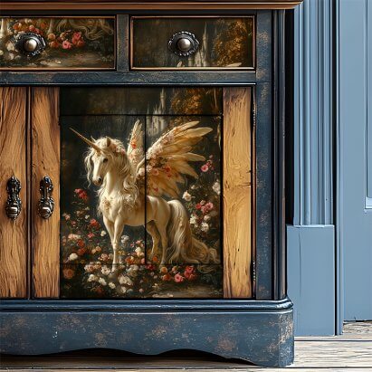 Vintage Boho Feathered Fairy Horse Unicorn Craft Tissue Paper