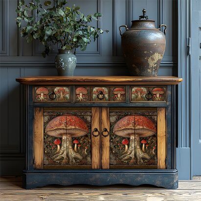 Red Spotted Mushroom Craft Folk Art Tissue Paper