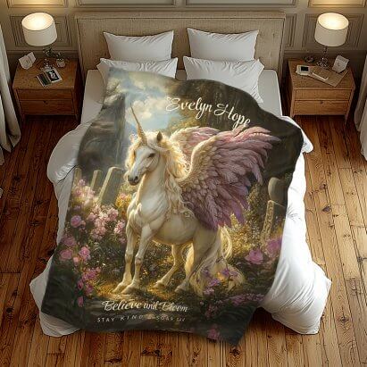 Purple Pegasus Celtic Stone Circle Mythical Horse Fleece Blanket