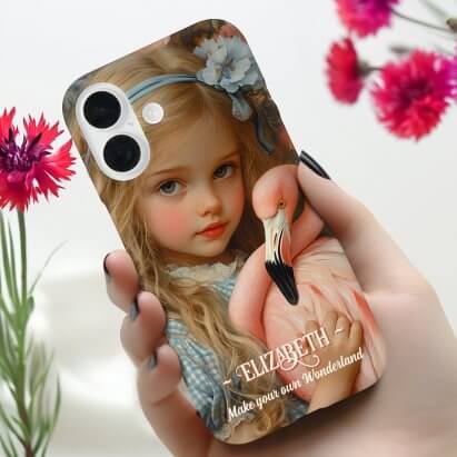 Personalised Alice in Wonderland with a Pink Flamingo Case-Mate iPhone Case