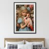 Alice in Wonderland with Flamingo Floral Framed Art