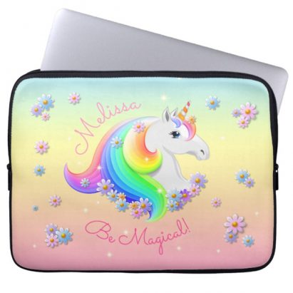 Fabulous Be Magical Rainbow Unicorn Laptop Sleeve