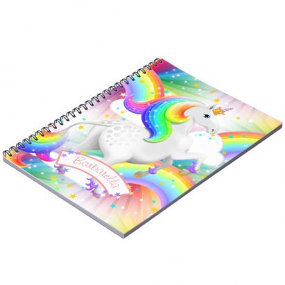 Alternative view of Starburst Rainbow Princess Unicorn Notebook