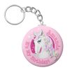 Pretty Pink Personalised Unicorn Birthday Party Key Ring