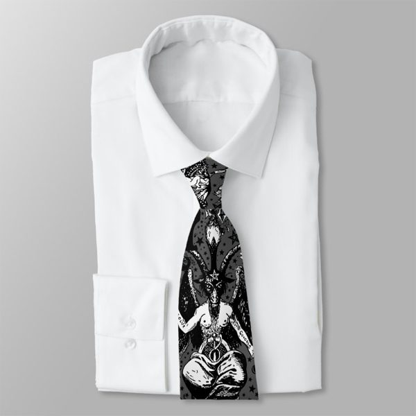 Baphomet Victoriana Gothic Witchy Mystical Mens Tie